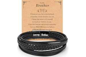 TEVOP Gifts for Son Grandson Dad Brother Nephew Uncle Grandad, Engraved Leather Bracelet for Men Boys, Presents for Christmas Birthday Graduation Fathers Day, Christmas Stocking Fillers