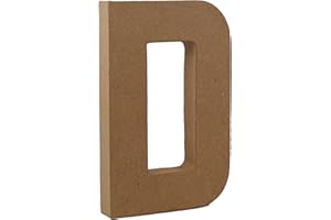 COUNTRY LOVE CRAFTS PAPIER MACHE Country Love Crafts 8.25-inch/ 20.5cm 3D Letter D Papier Mache, Beige