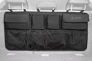 stuff from above Auto Organizer für den Kofferraum - Perfekter Halt durch starken Klett an Rückseite - [84x46cm] - Kofferraum Tasche für Zubehör - Aufbewahrungstasche für kfz - Aufbewahrung - car
