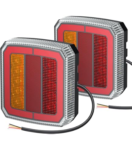 D-TECH Kit Fanali Posteriori LED Magnetici Per Rimorchio – Wireless, Ricaricabili, 5 Funzioni, Omologati ECE – IP65, 10h Di Autonomia