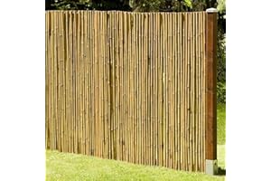 DE-COmmerce® Stabiler Bambus Zaun Sichtschutz DELUXE, oben geschlossen, Rollzaun, Gartenzaun, Sichtschutzzaun für Garten, Terrasse, Balkon (HxB) 180 x 180 cm