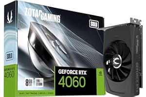ZOTAC GAMING GeForce RTX 4060 8GB Solo DLSS 3 8GB GDDR6 128-bit 17 Gbps PCIE 4.0 Super Compact Gaming Graphics Card, ZT-D40600G-10L