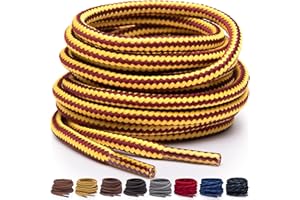 Miscly Lacets Ronds pour Bottes - Lacets Résistants et Durables pour Bottes, Chaussures de Travail et de Randonnée