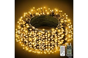 btfarm Luces Arbol Navidad con Mando a Distancia, 20M 200 LED Cadena de Luces 8 Modos Guirnaldas Exterior Interior para Terraza Fiestas Bodas Patio Jardines Decoracion, Blanco Cálido