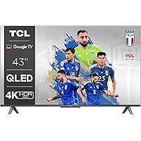 TCL 43C641, TV QLED 43”, 4K Ultra HD, Google TV (Dolby Vision & Atmos, Motion clarity, Controllo vocale hands-free, compatibi