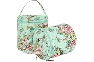 Katech Mini Sac à Tricoter Rangement pour Fil Laine, Sac Portable pour Ranger Pelotes de Laine Crochet Tricot Débutant, Sac Rangement Tricot pour Accessoires, Sac à Tricot Polyester, Vert