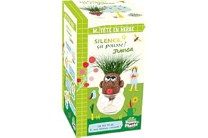 PLANÈTE PLANTE PLANETE PLANTE - Kit Pianta Testa Strana Da Far Crescere - Silenzio Cresce - 170632SP - Vetro - Giardino - Natura - Pianta - Creativo - Erba - Gioco per Bambini - A partire dai 3 anni