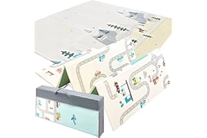 Mamabrum Baby Spiel Matte Spielmatte, 200 x 180 x 1.0 cm, Faltbare Schaumstoffmatte Krabbelmatte Wasserdicht Tragbar Geeignet für Kinder ungiftig Bodenmatte Verdickte vergrößerte