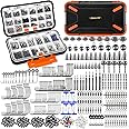 PLUSINNO 397pcs Fishing Accessories Kit, Fishing Tackle Box with Tackle Included, Hooks, Weights, Jig Heads, Swivels Snaps Combined into 12 Rigs, Fishing Gear Equipment for Bass