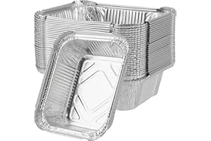 PUCSIQ 30 Stück 400ml Aluschalen Tropfschalen, Quadrat Aluminiumschalen 14.5X12X5.5cm, Aluschalen aus Aluminiumfolie, Ohne Deckel Aluschalen für Grill, Kuchen, Obst und Gemüse