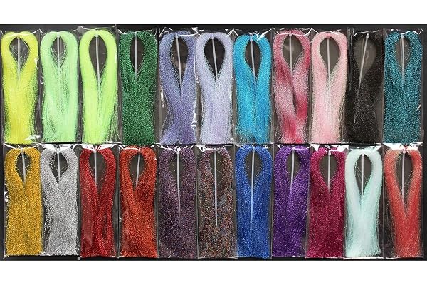 Tigofly Lot de 22 guirlandes holographiques Scintillantes pour pêche à la Mouche, 22 Couleurs