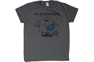 Bomblighters Mr Blackburn T Shirt Gift for Rovers Football Fan Charcoal