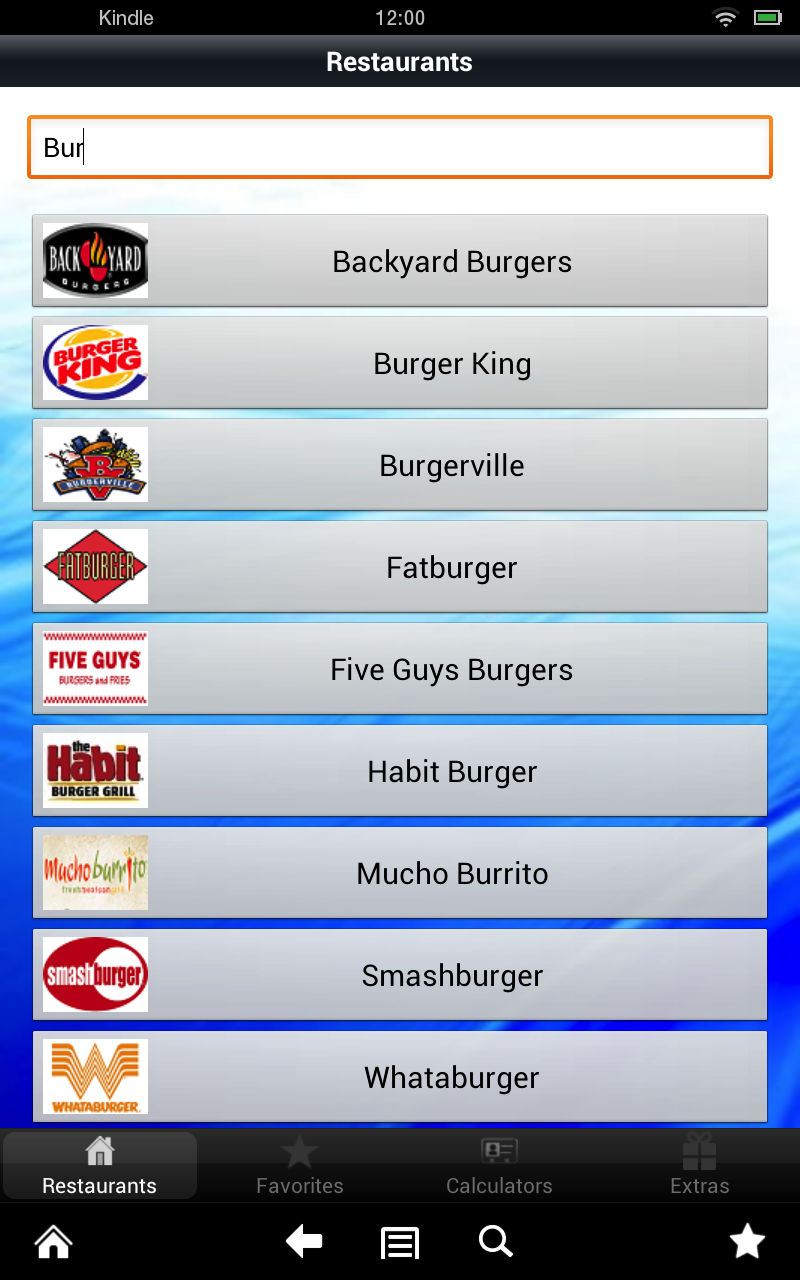 Restaurants & Nutrition Fast Food Calories , Calculator for Food Score plus BMI for Weight