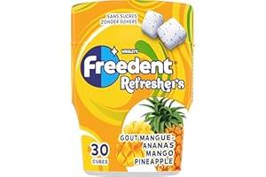 FREEDENT Refreshers Chewing-gum Mangue Ananas - Boîte de 30 amandes sucrées - 67 g