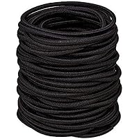 Miramar Women's Ponytail Holder Hair Elastic Rubber Bands (Black) - Pack of 24