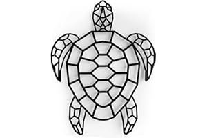 keluly Decoración de metal. Escultura de pared flotante, con sombras, de acero. (43 x 31 cm., Tortuga)