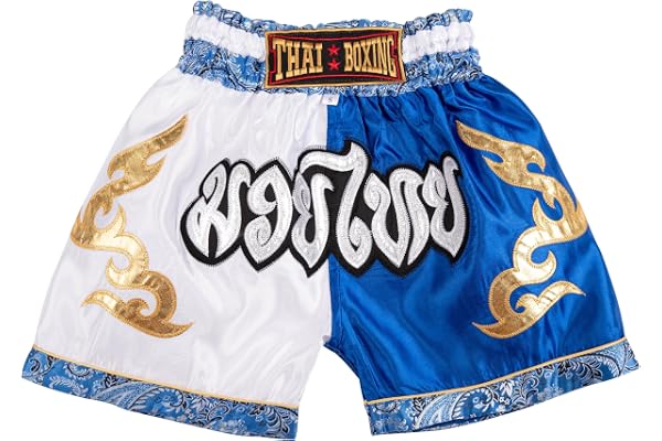 MUAY NATION Shorts de Boxe Thaï pour Enfants (2 à 12 Ans) Filles et garçons, Shorts pour Muay Thaï, MMA, Arts Martiaux