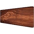 Dynippy Thin Extended Gaming Mouse Pad （31.5 * 11.8 * 0.08 inch） with Stitched Edges Large Mousepad Long XXL Keyboard and Mouse pad Desk Mat for Gaming Office & Home - Wood Grain