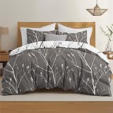 Dreamzie - Duvet Cover for 150 cm Bed + 2 Pillowcases 65 x 65 cm - Motif | Grey Branches &middot; Duvet Cover 240x220 &middot; Ultra Soft M