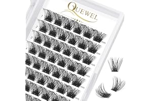 ‎QUEWEL Wimpern Einzeln QUEWEL Einzelne Wimpern Cluster Lashes Mega D Curl 14mm Wimpern Segmente Breit Fundament Individuelle Wimpern für Augen Make-up DIY Wimpernverlängerung(Mega-D-14mm)