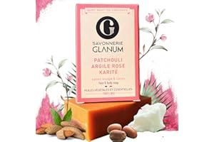 SAVONNERIE GLANUM Savon Bio- Patchouli Enrichie Karité Amande Douce-Fait Main en Provence-Avec Huiles Essentielles -100% Naturels-Tous Types de Peaux-Surgras-Parfum Patchouli -100% Huiles Végétales BIO-Lavant-Hydratant