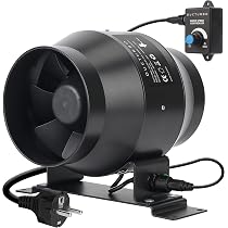 Vankarr 100mm Rohrventilator – 360 M³/h, EC-Motor, Regelbar, Leise Für Growbox, Bad & Keller