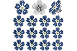 CNSJ Forget Me Not Pin Badge Memorial Pins Bulk Celebration of Life Funeral Favors Alzheimer's Dementia Forget Me Not Flower Lapel Pin Brooch Memorial Funeral Keepsakes Gifts for Loved Ones