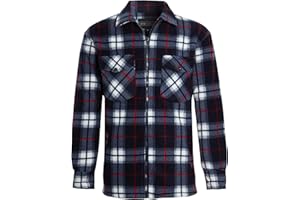 shelikes Mens Womens Shirts Fleece Padded Lumberjacket Sherpa Fur Lined Lumberjack Hooded Quilted Thermal Check Shirt