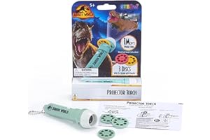WOW! STUFF Jurassic Projecteur Torche Scène du Film Images d'action | Jouets Dinosaures Officiels du Monde et du Dominion pour Enfants à partir de 5 Ans - Bleu