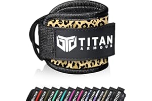 Titan Armour® Ankle Straps for Cable Machines | Gym Cuffs w/Heavy-Duty Steel Double D-Rings & Adjustable Strap | Lower Body Workouts Inc. Leg Extension, Leg Curl & Glute Kickback | Men & Women