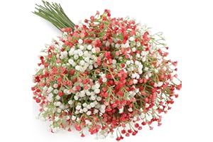 ‎N&T NIETING N&T NIETING Gypsophila Künstliche Blumen, 10 Stück Gypsophila Kunstblumen Schleierkraut Gefälschte Blumen Blumensträuße für Hochzeit Braut Party Home Decor (Rosa&Weiß)