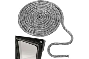 SUITEDGET 1 Piece Sealing Stove Rope 14mm x 3 m Fireplace Sealing Tape, Fire Rope for Wood Burning Stoves Joint Cloth for Stoves Fireplaces Ovens and More