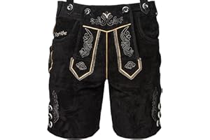 STEIGENHÖFER MANUFAKTUR STEIGENHÖFER Lederhose Herren Tracht kurz - Anton - Trachtenhose mit Trägern - 100% Rindsleder - Traditionelle Echtlederhose - Ideal für Dein Oktoberfest Herren Outfit