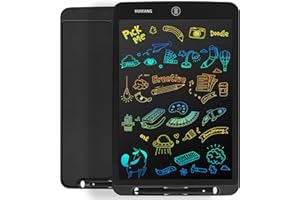 HUIXIANG Tavoletta Grafica Bambini LCD Tavolette per Scrittura LCD eWriters Lavagna Cancellabile 12 Pollici Lavagnetta Elettronica Colori per Disegnare Regalo per Adulti Bambina 3+ 6 7 9 10 Anni(Nero)