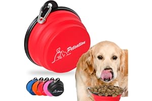 PETSATION - Gamelle Pliable pour Chien – Bol Pliable pour Chien – Gamelle de Voyage Pliable – en Silicone –– Gamelle d’Eau et de Nourriture pour Chien et Chat (1000 ML+350 ML, Rouge)