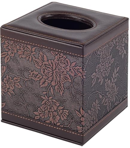 SKL Home Taschentuchbox-Abdeckung 'Harmonie' - Holz-Deko Mit Libellen-Motiv, 14.6x13.3 Cm
