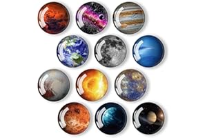 STOOKI 12 Pcs Rond Aimant Frigo Ciel éToilé SéRie Aimants DéCoratifs Convient pour Armoire, Bureau, RéFrigéRateur Art Cadeau pour Adultes