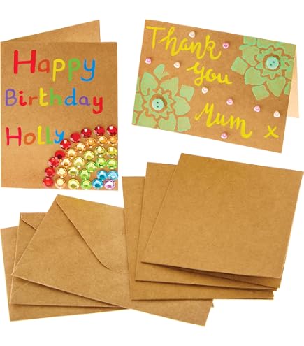 Cartes Vierges Colorées Pour Enfants - Lot De 12 Avec Enveloppes - Fête Des Mères, Saint Valentin