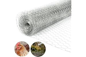 VIVO TECHNOLOGIES Galvanised Chicken Wire Mesh Fence Net Rabbit Netting Fencing Cages Runs Pens Hexagonal Garden Wire Netting Fence Anti-Rust for DIY Craft and Garden Protection