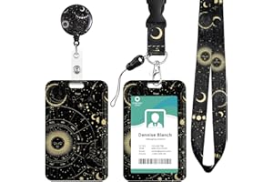 PCUNTSLO Porte Badge avec Cordon Tour de Cou, Lanyard Strap Neck avec Swivel Lobster Clasp, Porte Carte pour Bureau École, Carte de Bus (A)