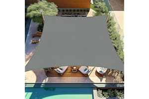 Falflor 3x4m Shade Sail UV Block Awning for Patio Waterproof Garden Sail Canopy Outdoor Sun Shade Sail for Garden Patio Yard Party Camping(Grey)