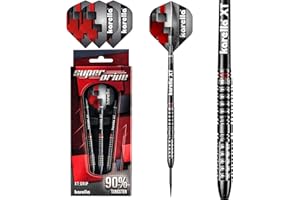 ‎KARELLA Karella SuperDrive 90% Tungsten Steeldart, 22g, 24g, für Klassische Dartscheibe, 3 Dartpfeile mit Metallspitze, Dartboard, Wolfram, Profidart mit Flight und Shaft