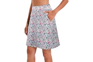 Jhsnjnr Women's Golf Skorts with Pockets Knee Length Elasticated Waist Active Athletic Tennis Skirt