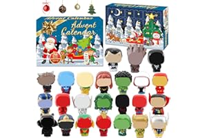 YCAAEO Calendrier de l'Avent Hero,Calendrier de Noël Heroes 2025 avec 24 Mini Figurines et des Cadeaux de Noël