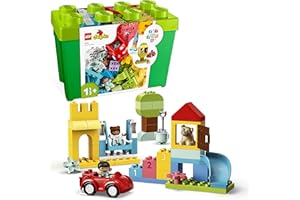 LEGO DUPLO Classic Steinebox - Montessori Spielzeug ab 1 Jahr - Lernspielzeug für Kleinkinder mit Auto, Zahlensteinen und Tierfiguren und Aufbewahrungsbox - Geschenk für Mädchen und Jungen 10914