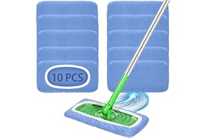 10 Stück bodentücher trocken für Swiffer Bodenwischer Nass, Waschbar für Swiffer Feuchte Bodentücher, für Swiffer Bodentücher, für Swiffer Wet/Dry schnell reinigen Boden Flecken ( Ohne Bodenwischer