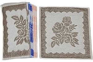 Ilkadim Export 8 Stück Waschlappen 100% Baumwolle, 30 x 30cm, Set farbig gemischt, (Rosen)