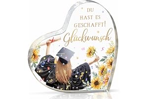 GLEEVARA Geschenk zur bestandenen Prüfung, Bachelor Abschlussgeschenk, Acryl Briefbeschwerer zur bestandenen Prüfung, Geschenk zur bestandenen Prüfung, Glückwunschgeschenk zur bestandenen Prüfung