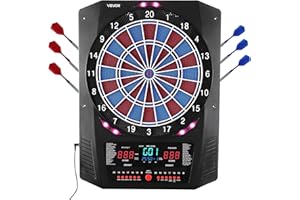 VEVOR Cible de fléchettes électronique Planche à fléchette en Fibres de sisal Auto-cicatrisantes