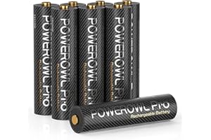 Pilas Recargables AAA Pro, POWEROWL 1.2V Ni-MH AAA Pila Recargable Alta Capacidad 1100mAh - 8 Piezas